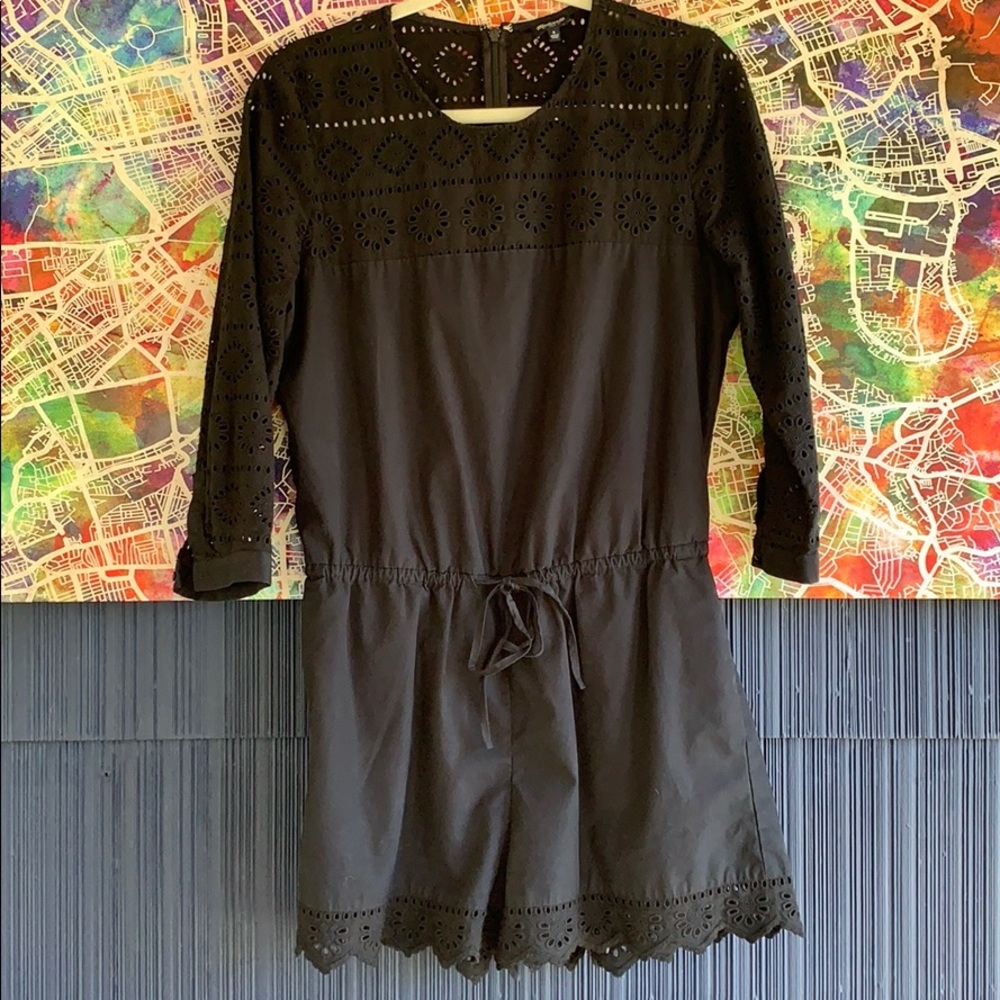 Madewell black eyelet romper